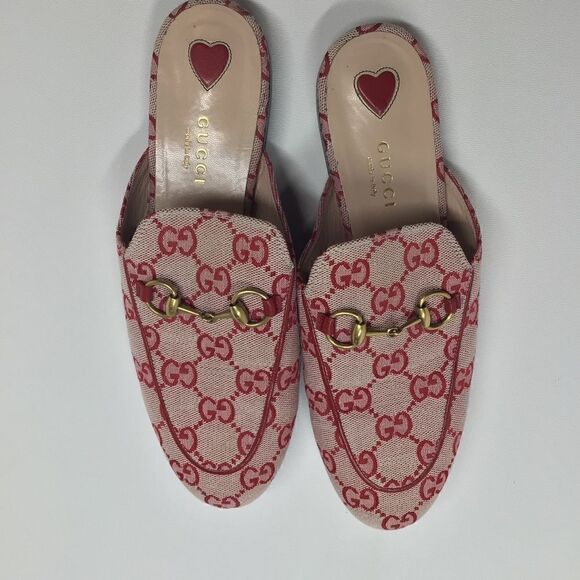 Gucci Princetown Horsebit Mule – Red Hearts Canvas EU 36 - Picture 12 of 17